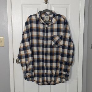 Northeast‎ Outfitters Classic Lightweight Blue Flannel Plaid Button-Up Size XL